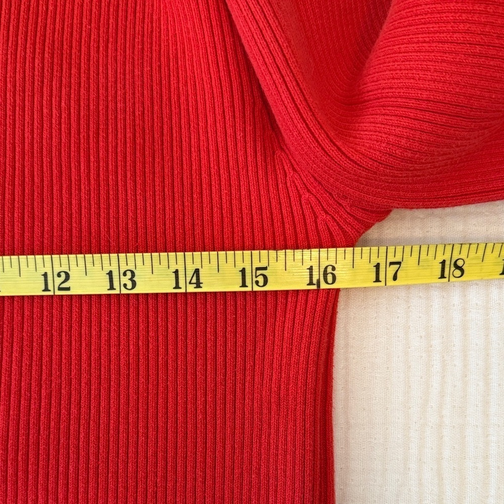 Adrienne Vittadini Vibrant Red Turtleneck Sweater 86% Cotton - Picture 9 of 10